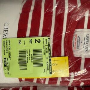 Crewcuts Red and White Striped Tee